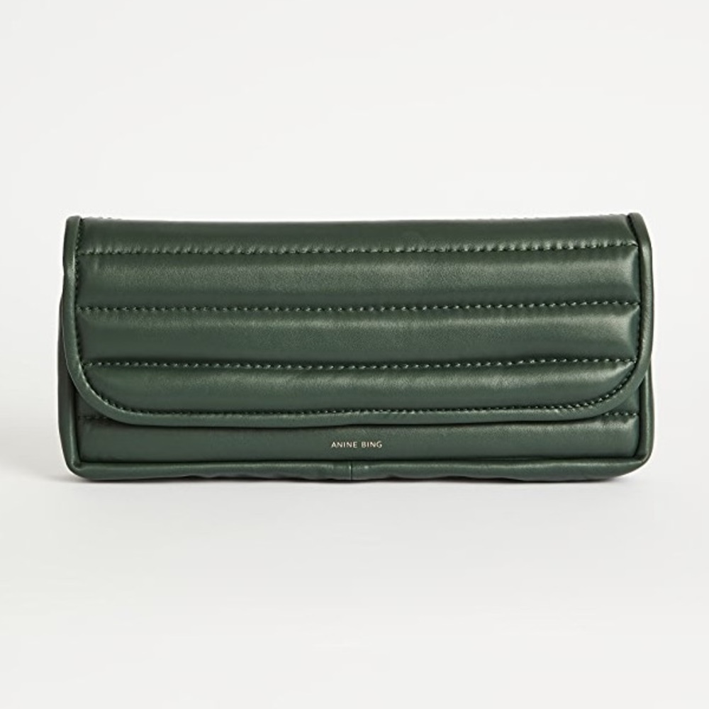 Anine Bing X Helena Christensen Natasha Clutch Green Gold Bag